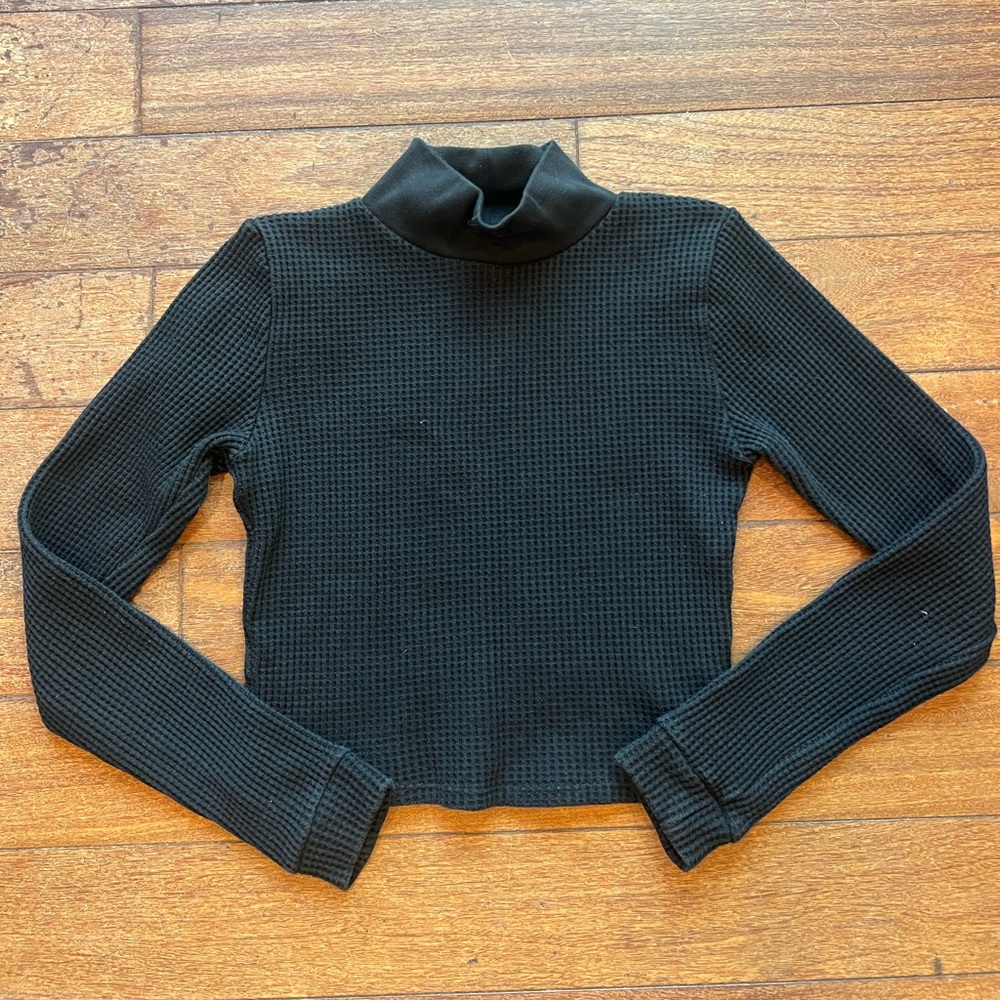 Aerie Waffle Knit Cropped Sweater